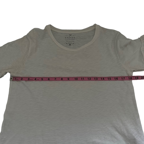 Velvet by Graham & Spencer | White Vintage Slub Ruffle Sleeve Tee Size XS - Picture 10 of 11
